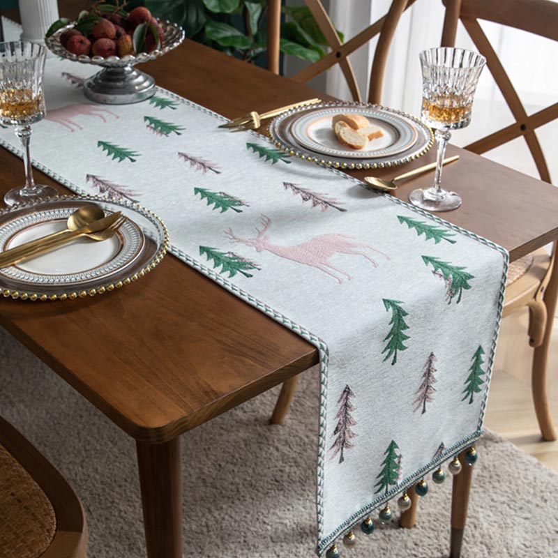 Christmas Tree Table Runner | Polyester | Light Background