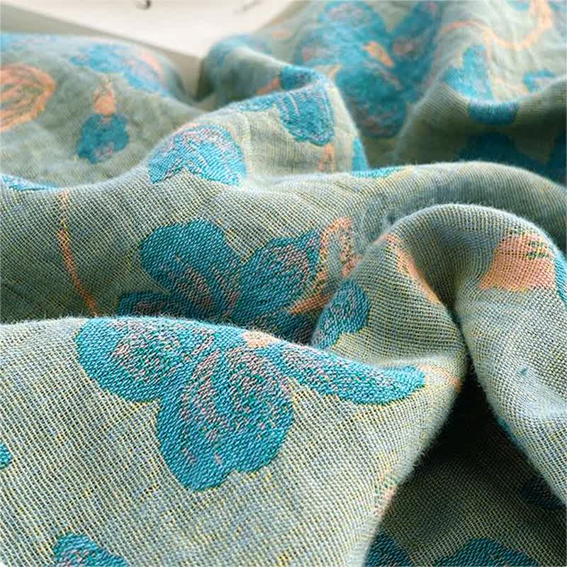Floral Cotton Gauze Bedding Set | 100% Organic Cotton | Queen Size