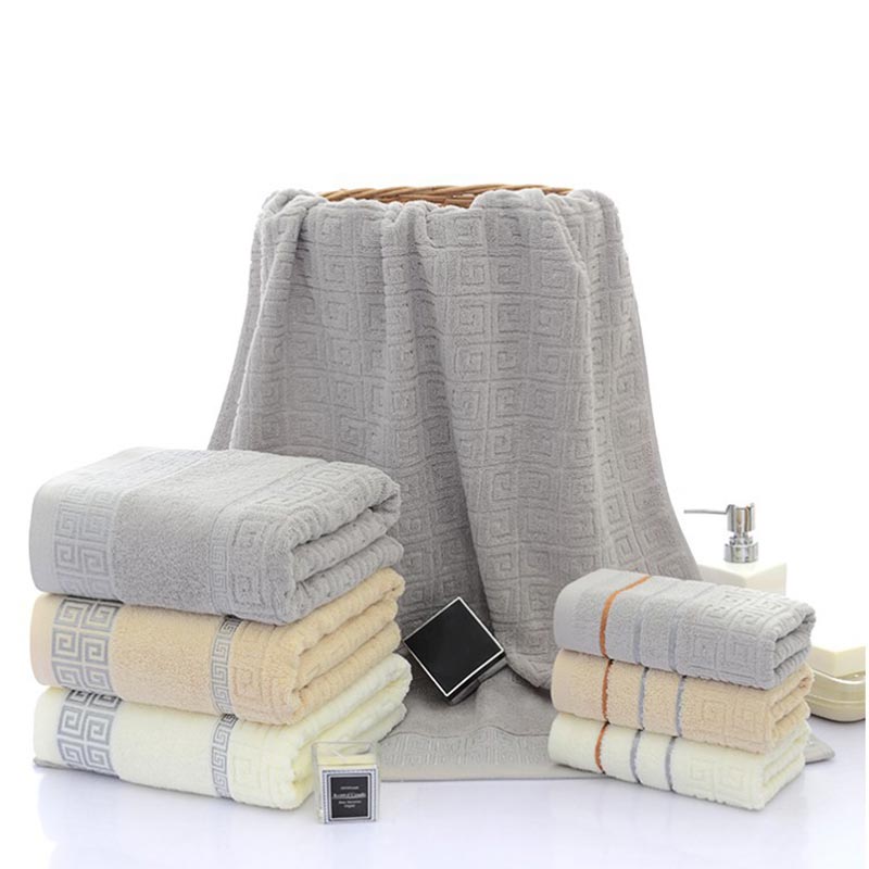 Cotton Bath Towel Set | Soft & Absorbent | 2 Hand Towels & 1 Bath Towel