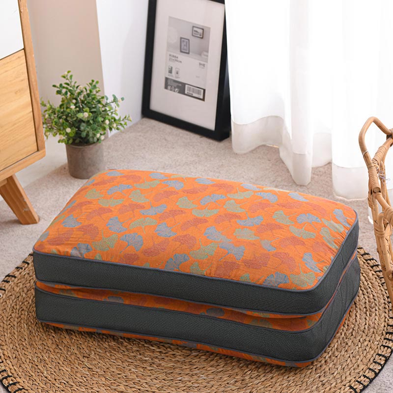 Buckwheat Pillow | Eco-Friendly Cotton Ginkgo Leaf Case | Small 14" x 21"