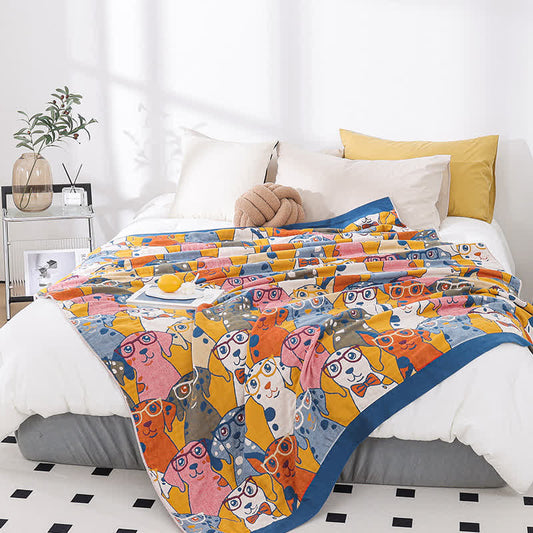 Dog Quilt | Cotton Gauze | Full/Queen Size