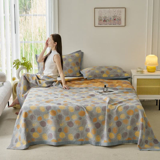 Cotton Gauze Reversible Quilt | Yarn-Dyed Jacquard | Full/Queen/King Sizes