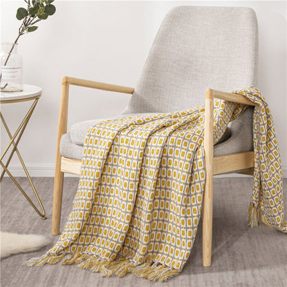 Sofa Blanket | Breathable Acrylic Fiber | Elegant Tassels