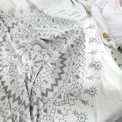 Cotton Reversible Quilt | Chic Mandala Design | Full/Queen Size