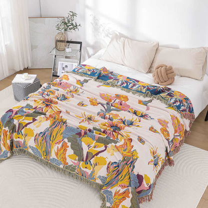 Cotton Gauze Quilt | Eco-Friendly Floral Design | Full/Queen Size