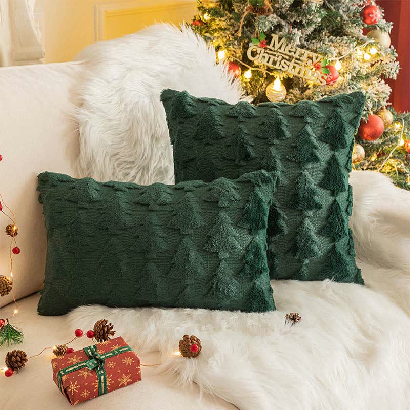 Christmas Tree Decorative Pillowcase | Soft Plush Polyester | 30x50cm, 45x45cm, 50x50cm