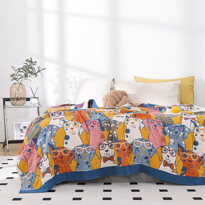 Dog Quilt | Cotton Gauze | Full/Queen Size