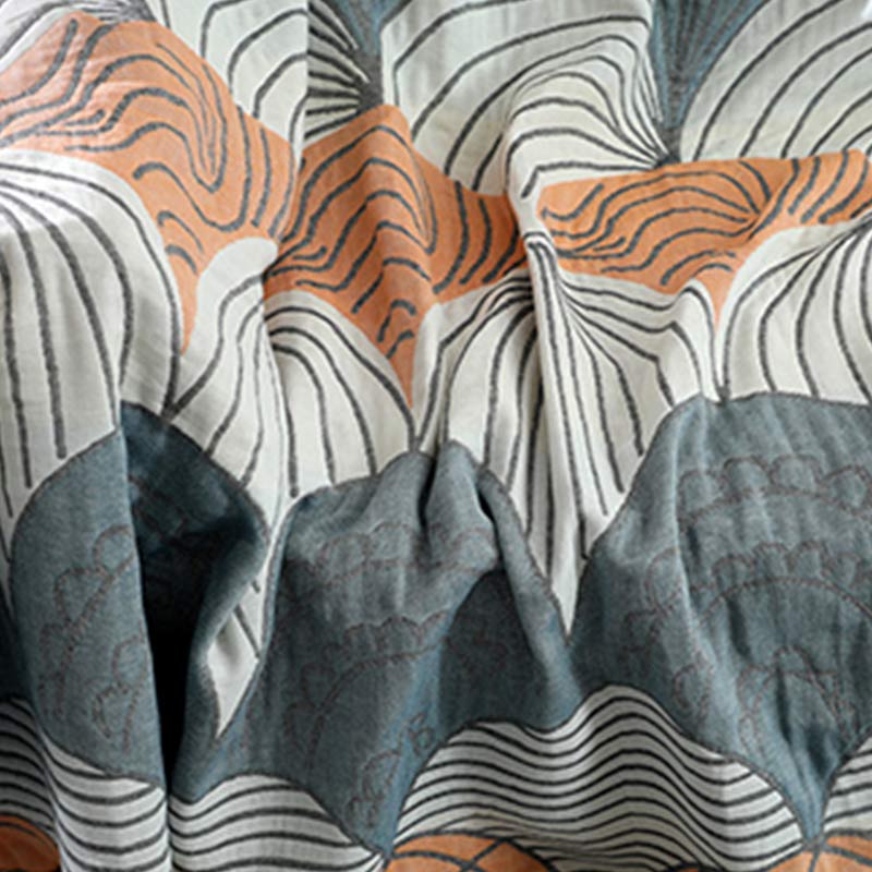 Reversible Cotton Blanket | Shell Print | 59" x 79"