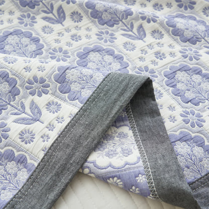 Summer Floral Cotton Gauze Quilt Set | 100% Organic Cotton | Full/Queen Size