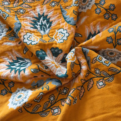 Boho Throw Blanket | 100% Cotton | Reversible Design