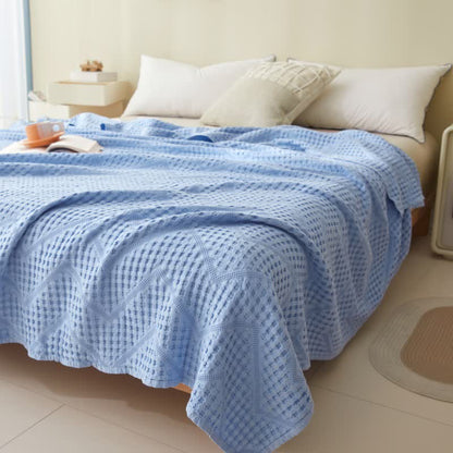 Organic Cotton Waffle Quilt | Eco-Friendly & Moisture Absorbent | Full/Queen Size
