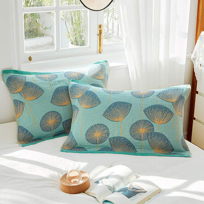 Dandelion Print Pillow Towel Set | Cotton Gauze | 2 Pieces