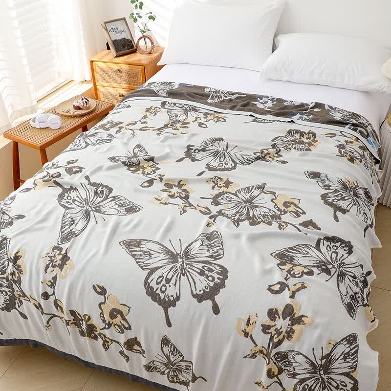 Bamboo Fiber Blanket | Butterfly Pattern | Full Size 59" x 79"