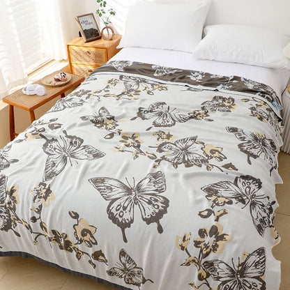 Bamboo Fiber Blanket | Butterfly Pattern | Full Size 59" x 79"