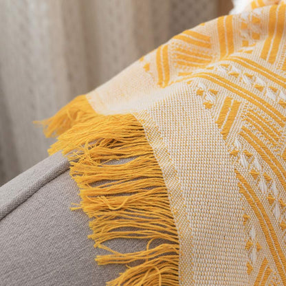 Cotton Tassel Blanket | Reversible & Lightweight | Bohemian Design
