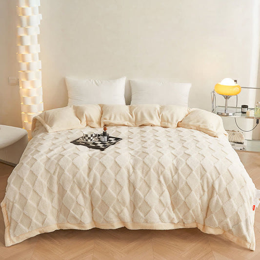 Velvet Throw Blanket | Soft Polyester & Teddy Plush | Queen Size