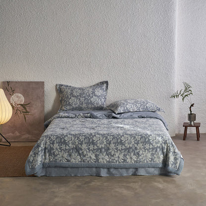 Double-Layer Cotton Gauze Floral Quilt | Eco-Friendly Organic Cotton | Available in Full, Queen, King Sizes