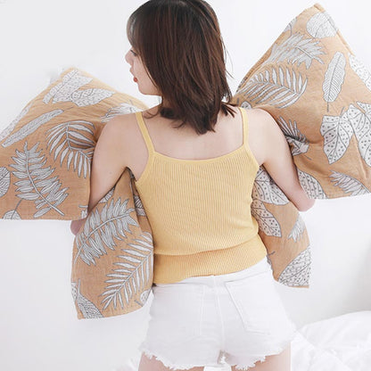 Cotton Pillow Towel Set | Breathable Leaf Print | 2 Pieces