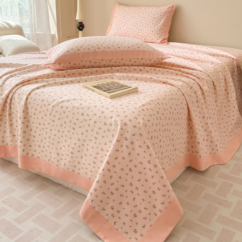 Pure Cotton Coverlet Set | Floral Print | Available in Full, Queen, King Sizes