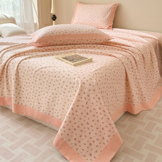 Pure Cotton Coverlet Set | Floral Print | Available in Full, Queen, King Sizes