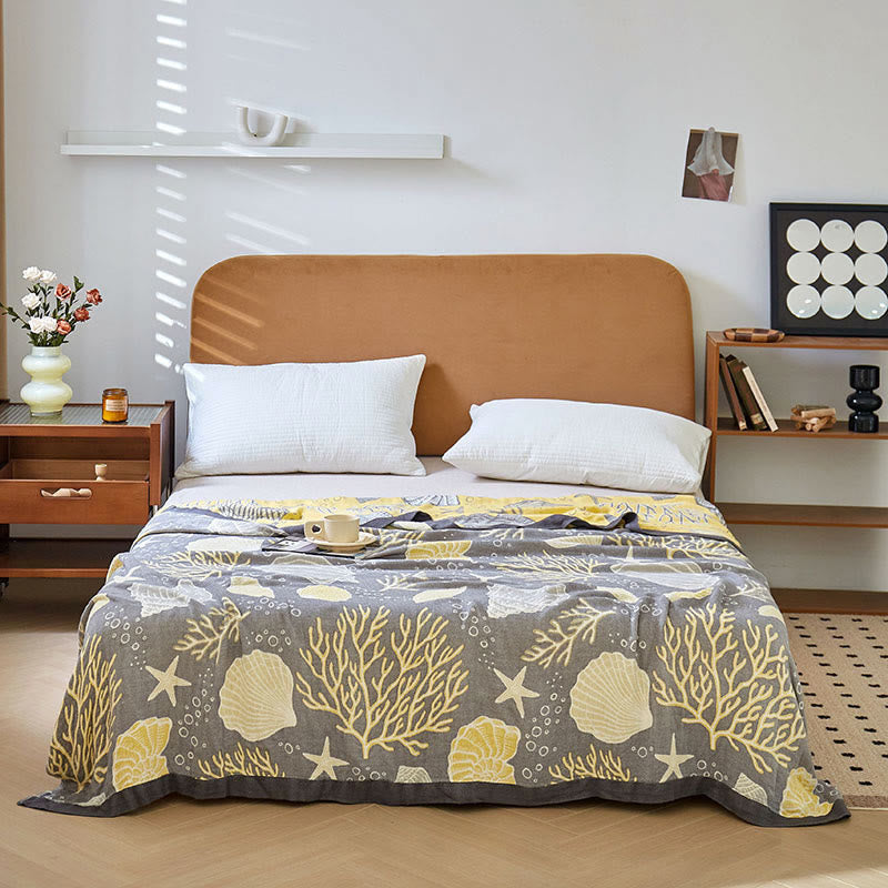 Reversible Marine Life Quilt | Bamboo Fiber | Full/Queen Size