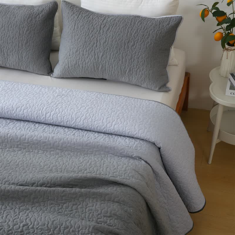 Pure Cotton Soft Quilt | Eco-Friendly Gray | Available in Full, Queen, King Sizes