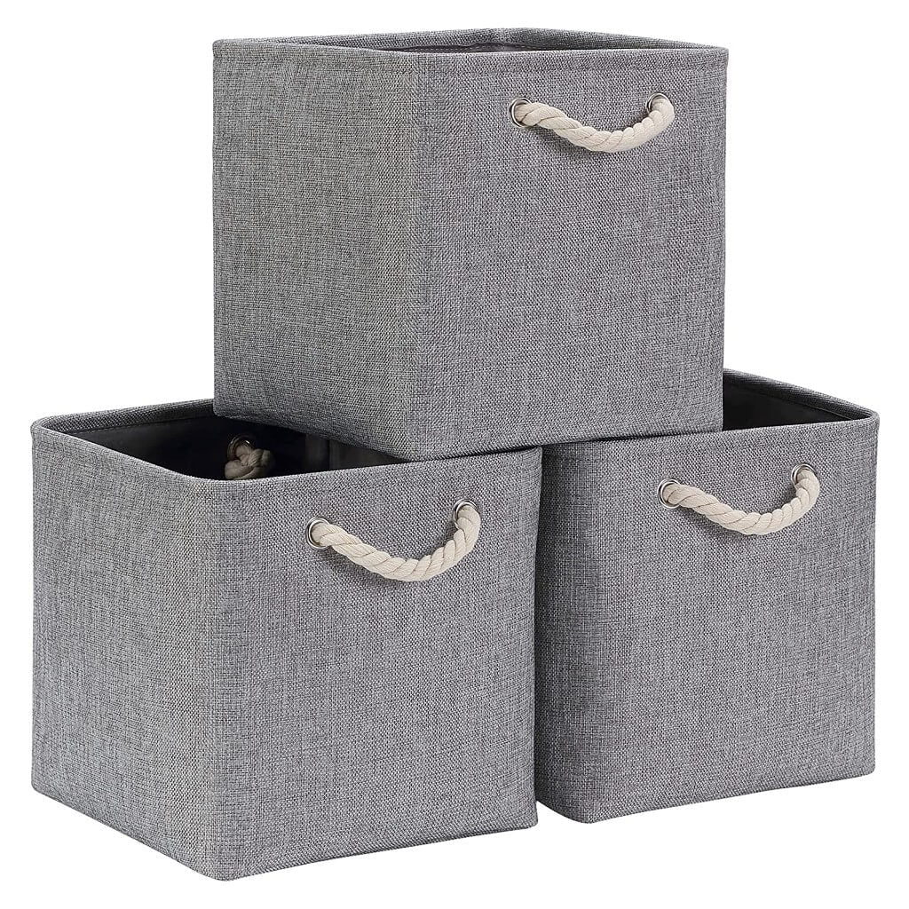 Canvas Storage Cube Box | High-Quality Fabric | 3 Pack