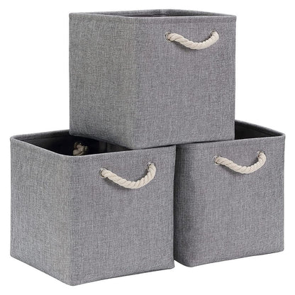 Canvas Storage Cube Box | High-Quality Fabric | 3 Pack