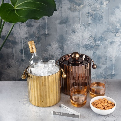 Metallic Ice Bucket | Stainless Steel | Gold Finish