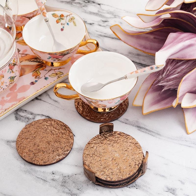 Steel Coaster Set | Durable Metallic Finish | Set of 4