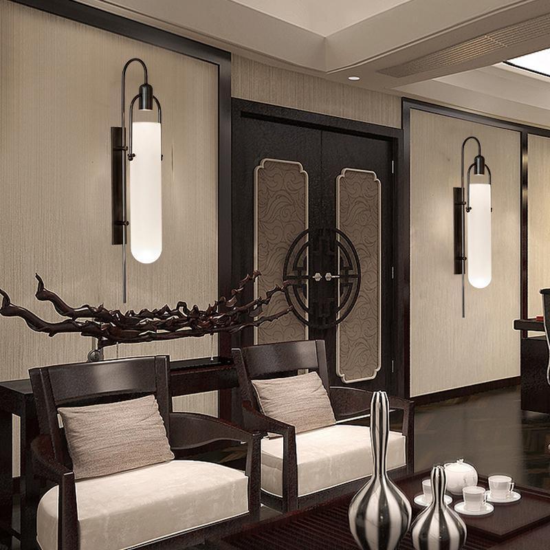 Arc Glass Wall Lamp | Frosted White Glass & Black Frame | Set of 2