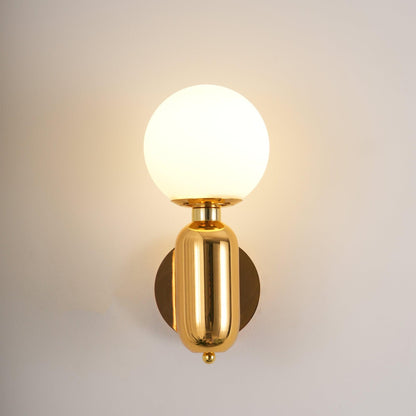 Kade Wall Light | Metal Frame & Glass | White/Black/Gold