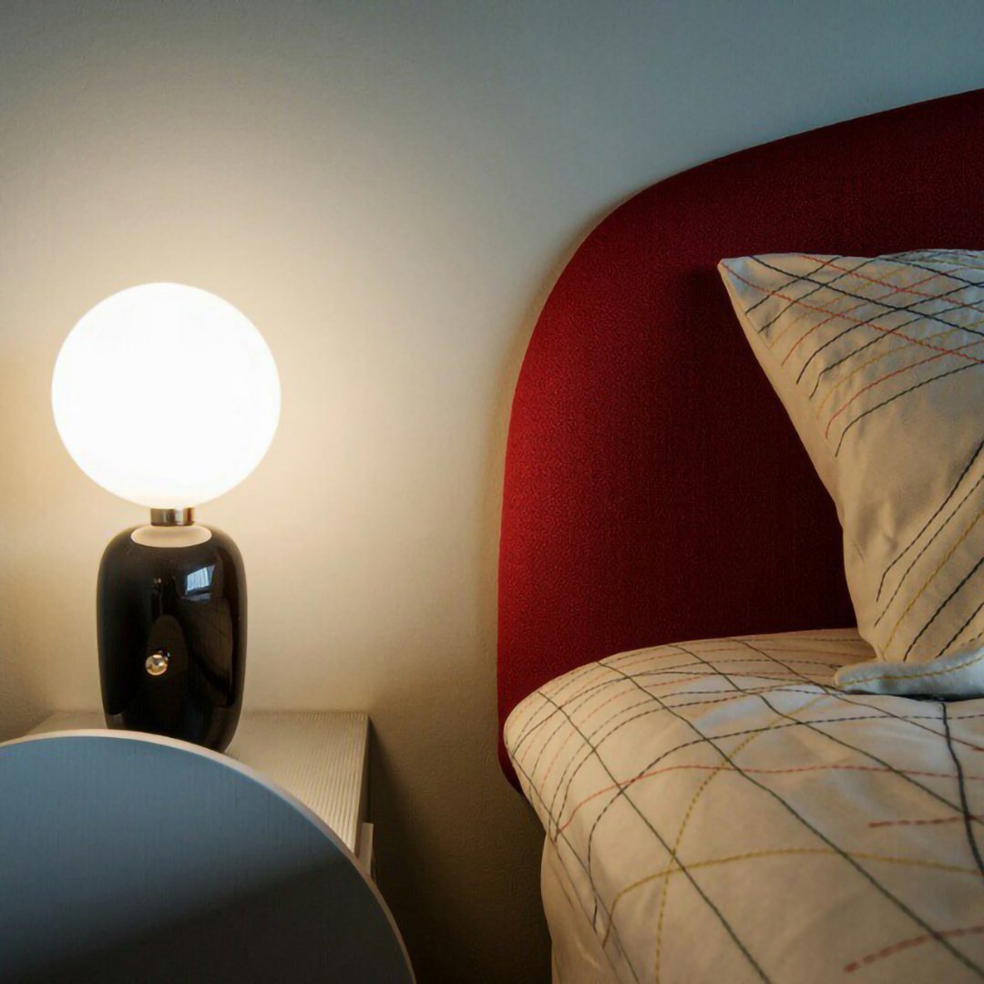 Kade Table Lamp | Blown Glass & Metal | Gold, White, or Black Base