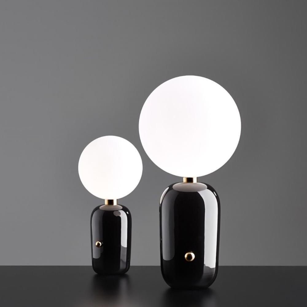 Kade Table Lamp | Blown Glass & Metal | Gold, White, or Black Base