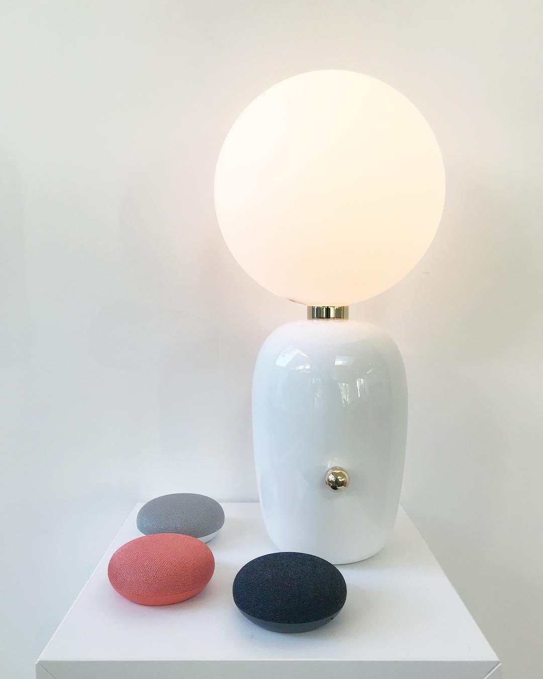 Kade Table Lamp | Blown Glass & Metal | Gold, White, or Black Base