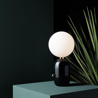 Kade Table Lamp | Blown Glass & Metal | Gold, White, or Black Base