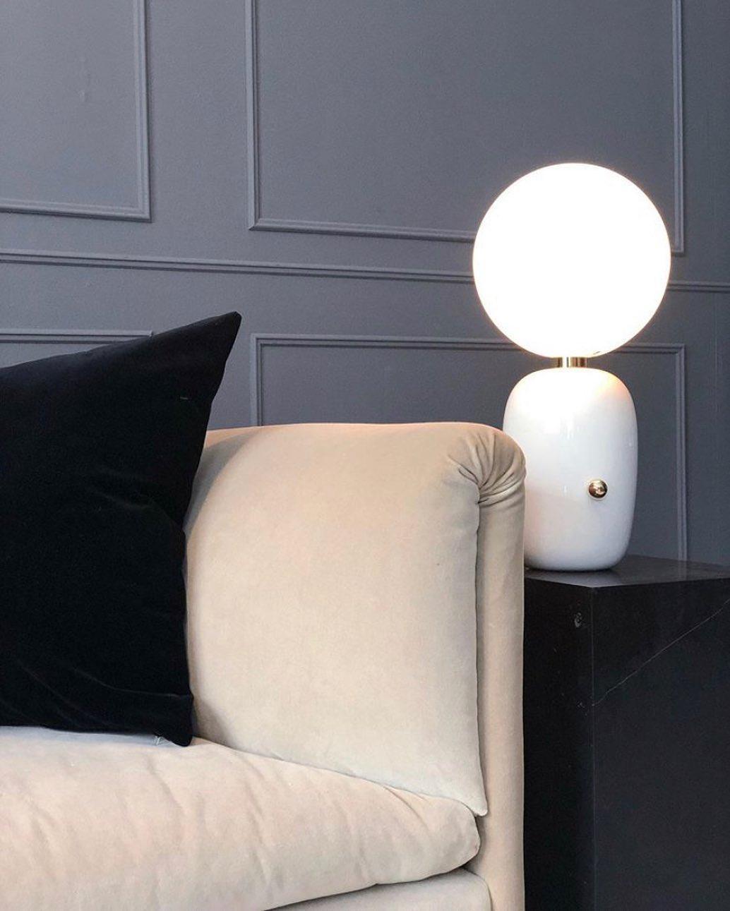 Kade Table Lamp | Blown Glass & Metal | Gold, White, or Black Base