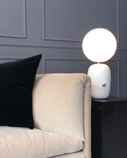 Kade Table Lamp | Blown Glass & Metal | Gold, White, or Black Base