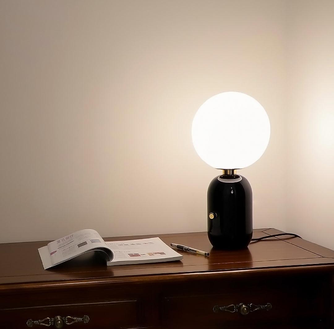 Kade Table Lamp | Blown Glass & Metal | Gold, White, or Black Base