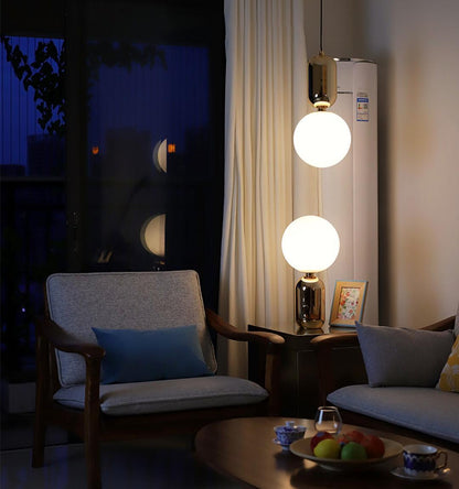 Kade Table Lamp | Blown Glass & Metal | Gold, White, or Black Base