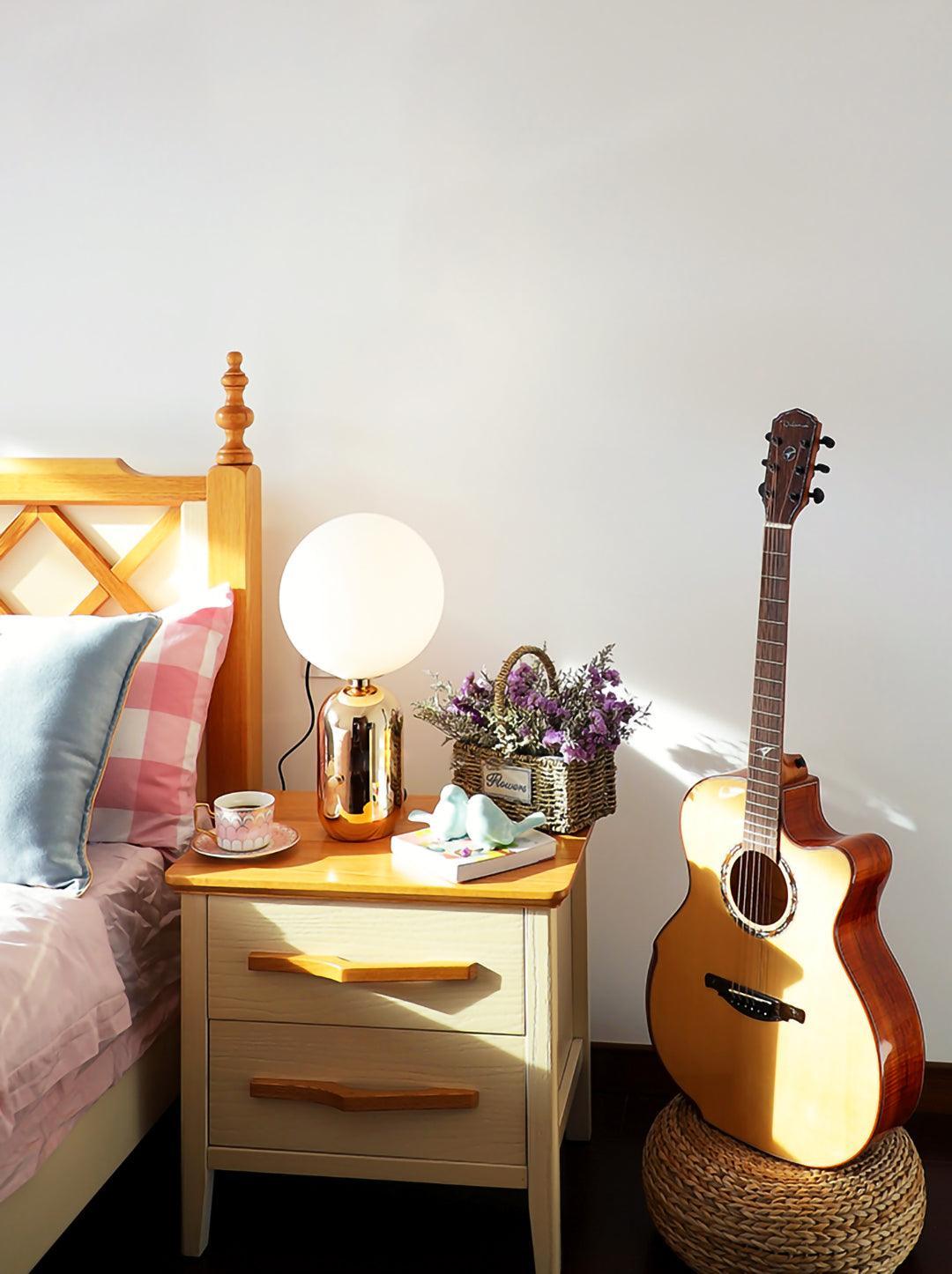 Kade Table Lamp | Blown Glass & Metal | Gold, White, or Black Base