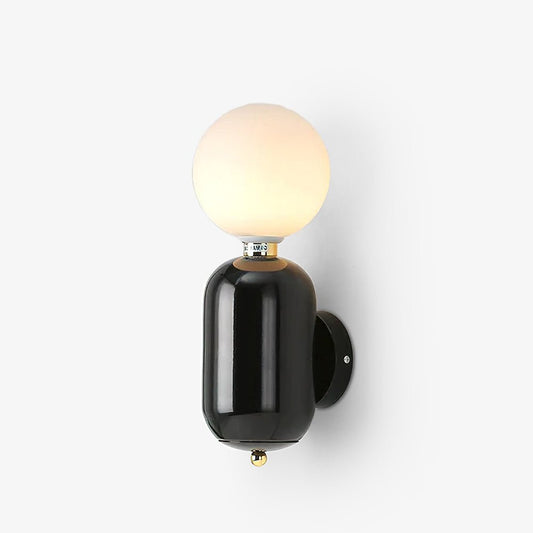 Kade Wall Light | Metal Frame & Glass | White/Black/Gold