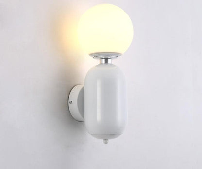 Kade Wall Light | Metal Frame & Glass | White/Black/Gold