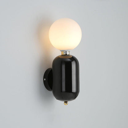 Kade Wall Light | Metal Frame & Glass | White/Black/Gold