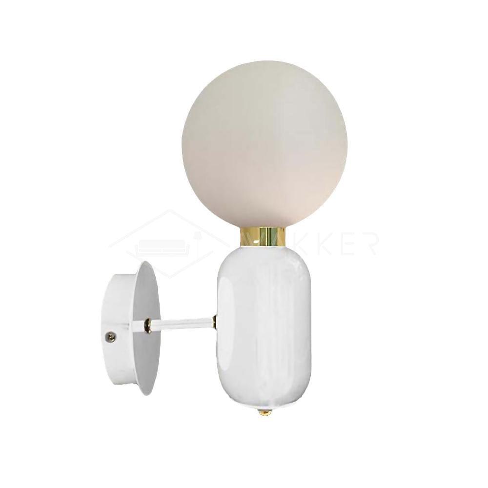 Kade Wall Light | Metal Frame & Glass | White/Black/Gold