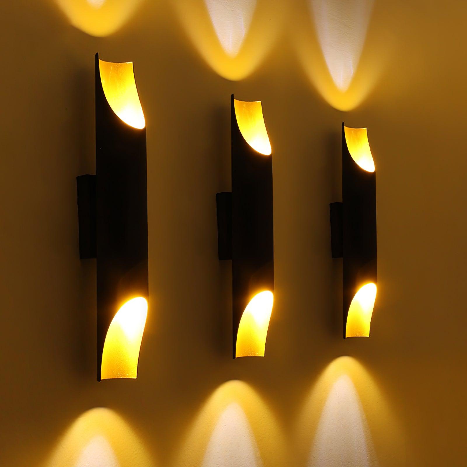 Abigali Straight Wall Lamp | Metal, Iron, Aluminum | Black & Gold, White & Gold