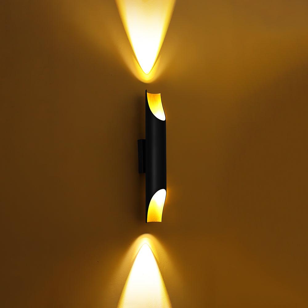 Abigali Straight Wall Lamp | Metal, Iron, Aluminum | Black & Gold, White & Gold