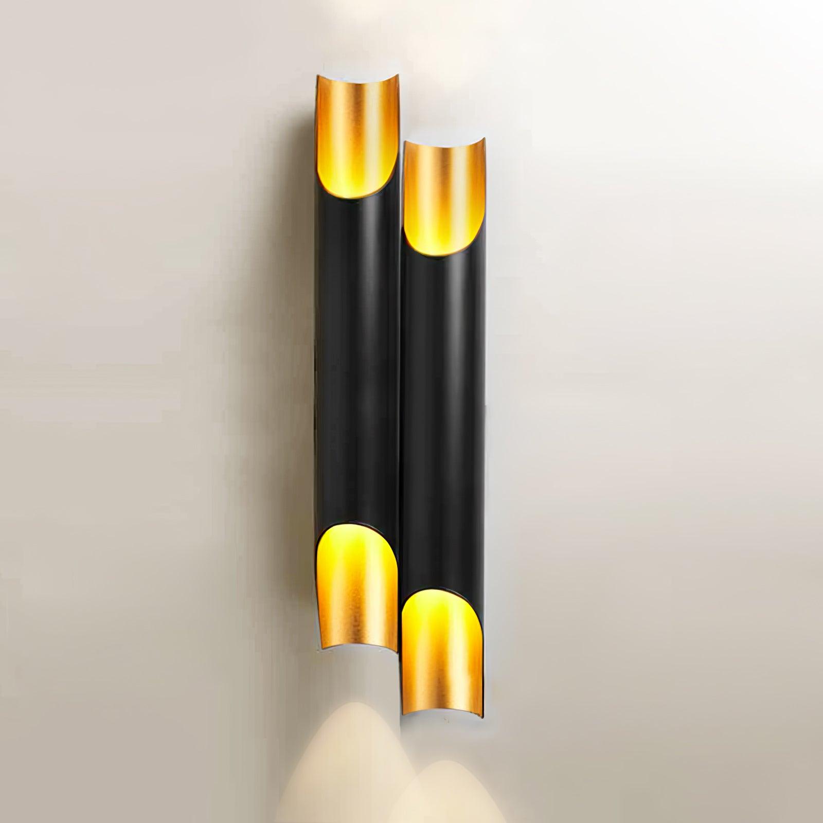 Abigali Straight Wall Lamp | Metal, Iron, Aluminum | Black & Gold, White & Gold