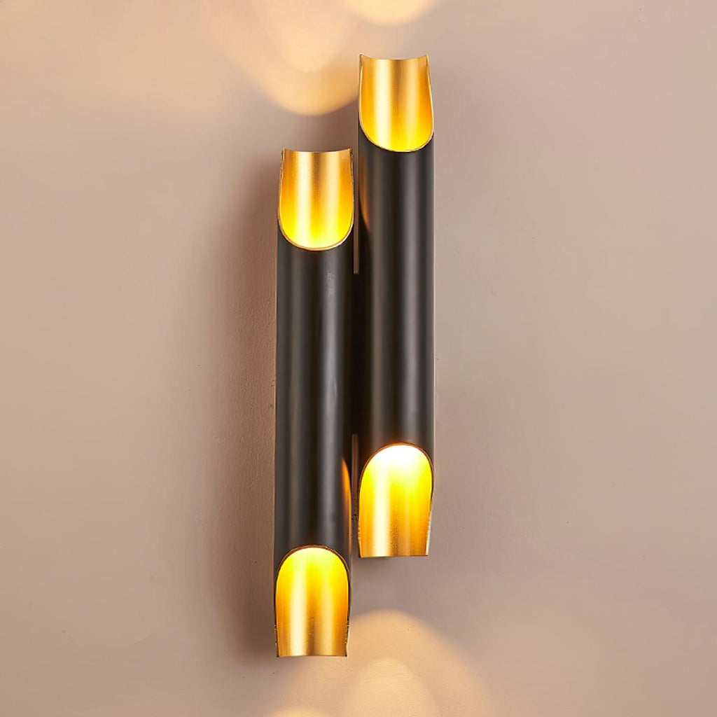 Abigali Straight Wall Lamp | Metal, Iron, Aluminum | Black & Gold, White & Gold