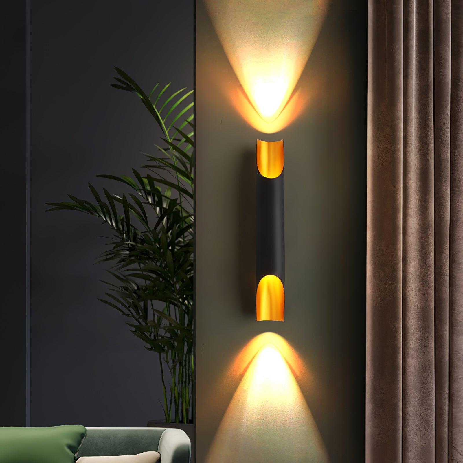 Abigali Straight Wall Lamp | Metal, Iron, Aluminum | Black & Gold, White & Gold